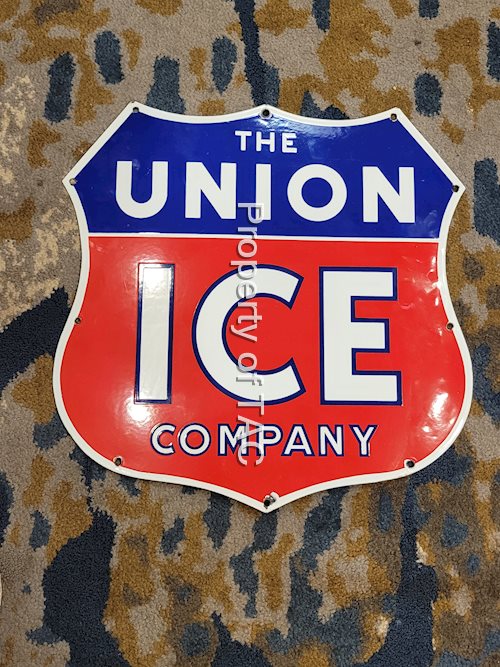 The Union Ice Company Porcelain Shield Sign