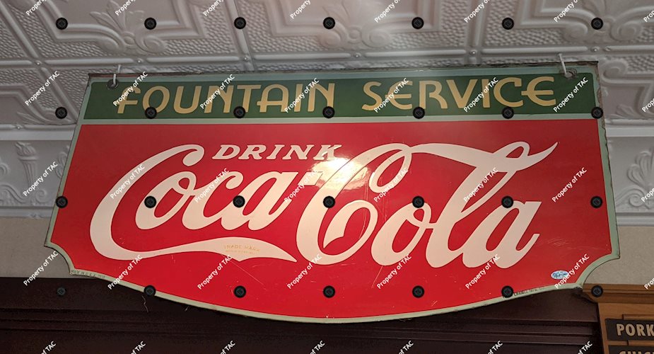 Fountain Service Drink Coca Cola DSP Porcelain Sign