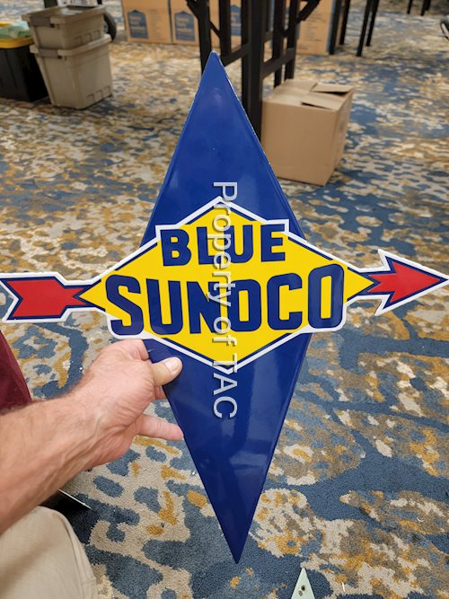 Blue Sunoco Porcelain Pump Sign
