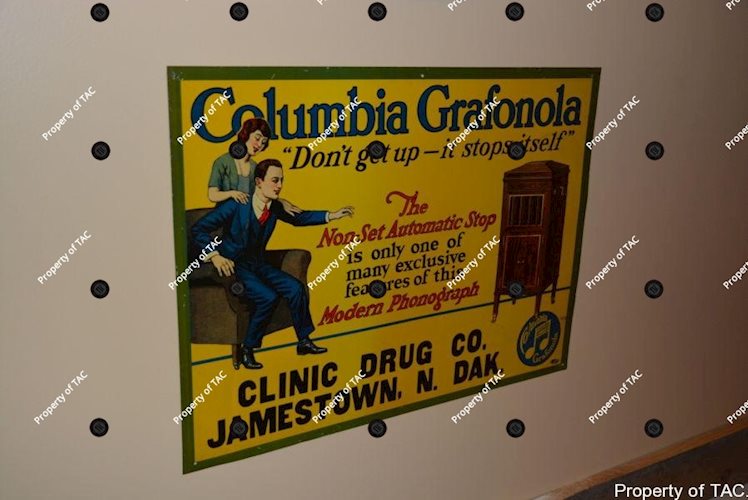 Columbia Grafonola w/nice graphics sign