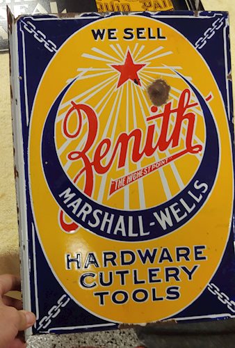 Zenith Hardware Cutlery Tools Porcelain Sign