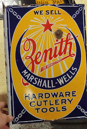 Zenith Hardware Cutlery Tools Porcelain Sign