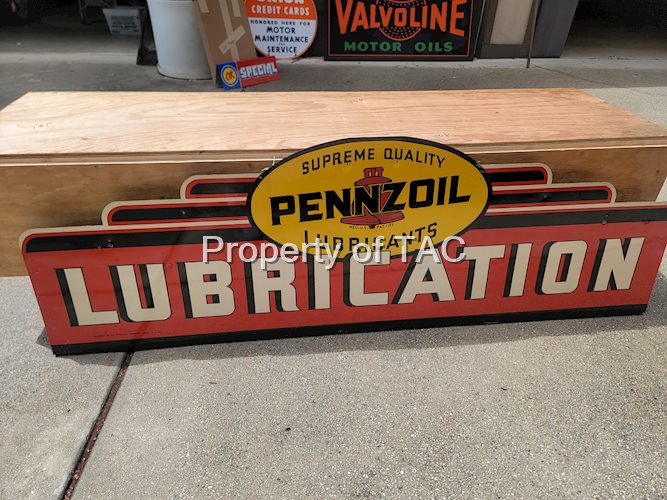 Pennzoil Lubrication Art Deco Style Metal Sign