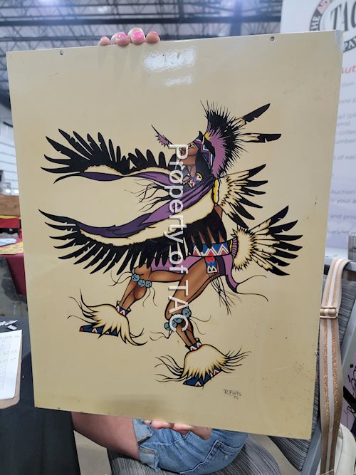 U.S. Enameling Sign Corp Text Panel "Native American" Metal  Sign