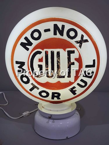 Gulf No-Nox Motor Fuel OPC Milk Glass Globe