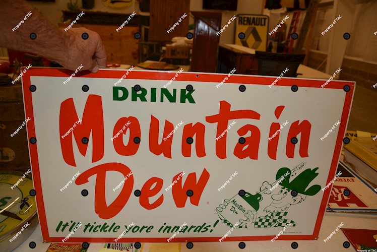 Drink Mountain Dew w/logo metal sign