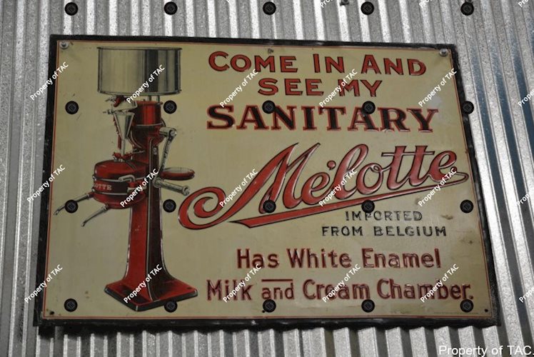 Melotte Sanitary Milk and Cream Chamber sign