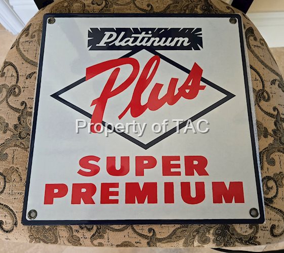 Platinum Plus Super Premium SSP Gas Pump Plate Sign