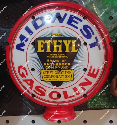 Midwest Gasoline w/Ethyl Logo 15 Single Globe Lens"