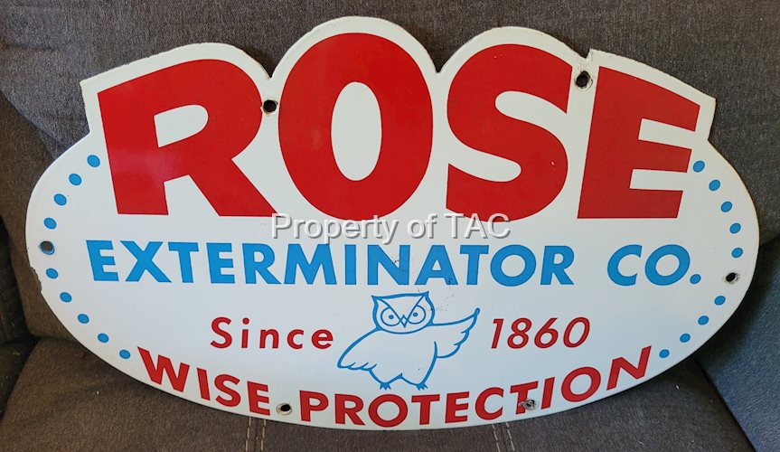 Rose Exterminator Co Since 1860 "Wise Protection" Single Sided Porcelain Sign