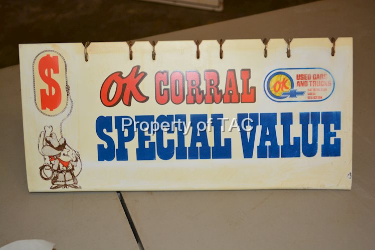 (Chevrolet) Ok Corral Special Value Pricer Sign