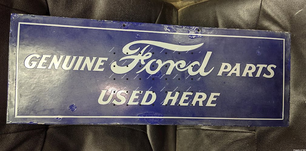 Genuine Ford Parts Used Here SSP Single Sided Porcelain Sign