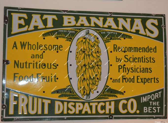 Fruit Dispatch Co. Eat Bananas Porcelain Sign