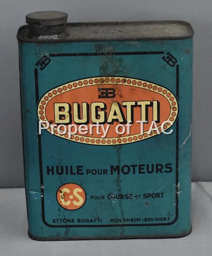 Bugatti Motor Oil One Liter Flat Metal Can w/Logo