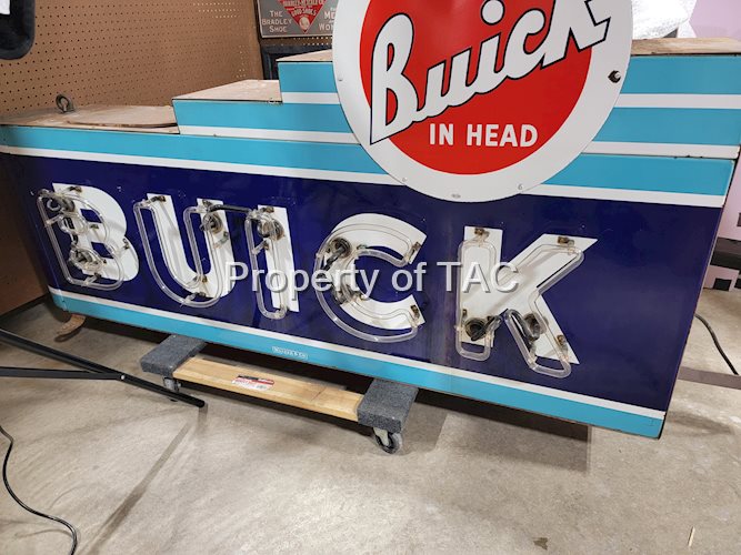 Buick Valve in Head Double-Sided Porcelain Neon Sign