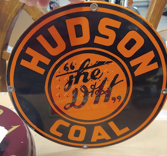 Hudson D&H" Coal porcelain sign"