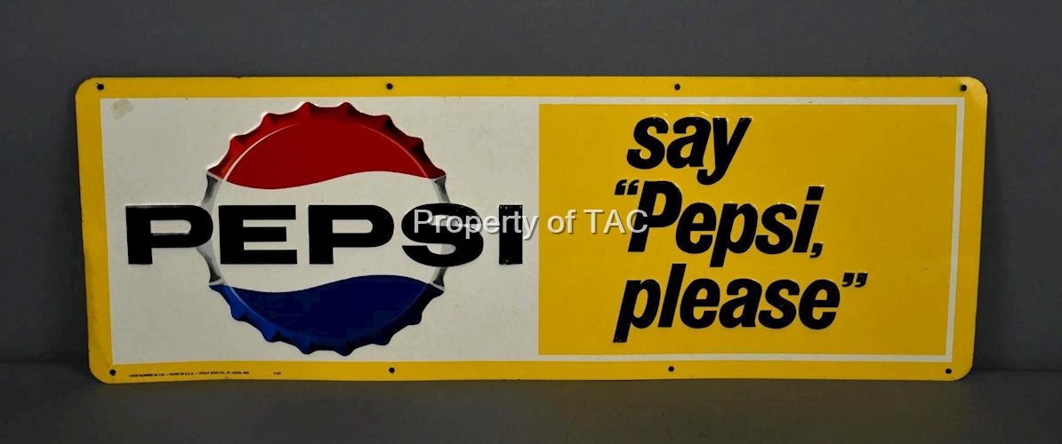 Pepsi say "Pepsi, please" w/Logo Metal Sign