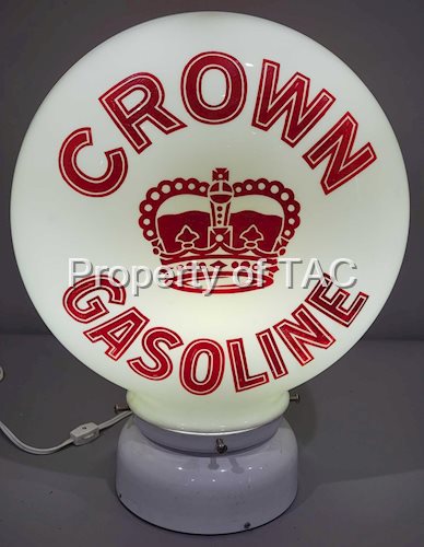 Crown Gasoline w/Crown Logo OPE Milk Glass Globe Body