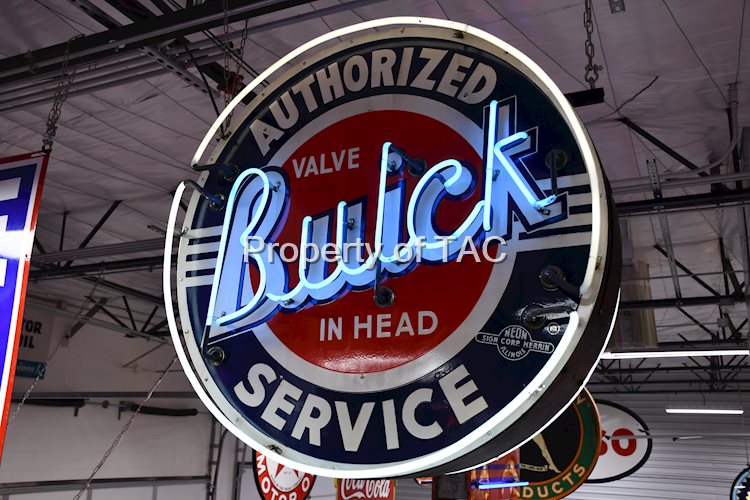 Buick Valve in Head Authorized Service Porcelain Neon Sign