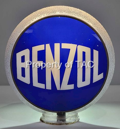 Benzol (gas) Lenses in a Original Clear Ripple Globe Body