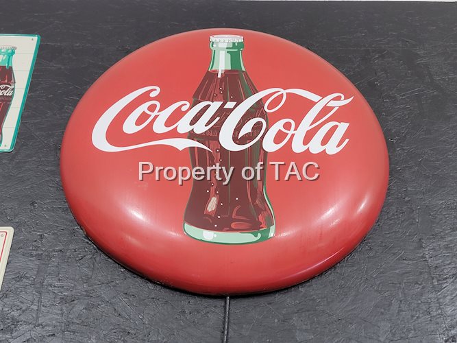 Coca-Cola Bottle Porcelain Button Sign