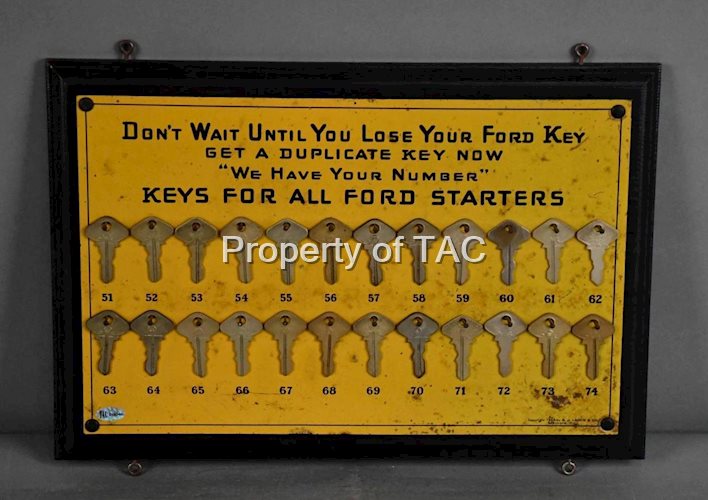 Keys for All Ford Starters Metal Sign & Keys