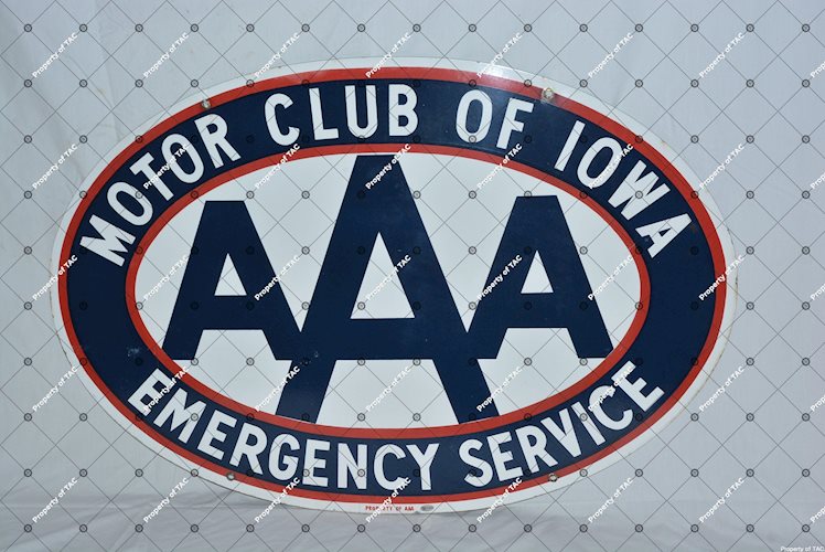 AAA Motor Club of Iowa Emergency Service Sign