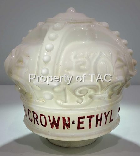 Standard Oil Red Crown Embossed OPC Milk Glass Crown Globe