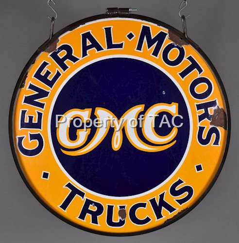 General Motors GMC Trucks Porcelain Sign