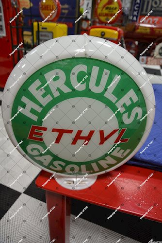 Hercules Ethyl Gasoline 13.5 single globe lens"