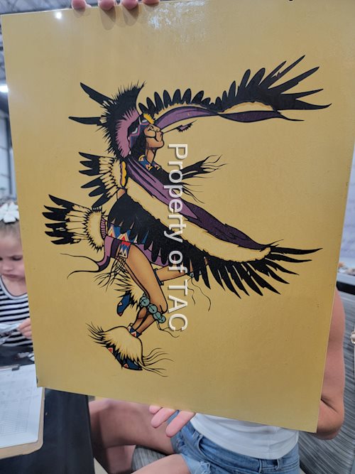 U.S. Enameling Sign Corp Text Panel "Native American" Metal  Sign