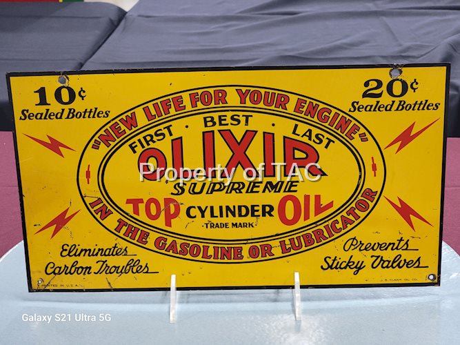 Olixir Supreme Top Cylinder Oil Metal Rack Sign
