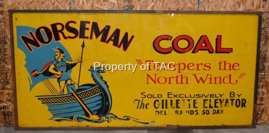 Norseman Coal w/Viking Ship Logo Metal Sign