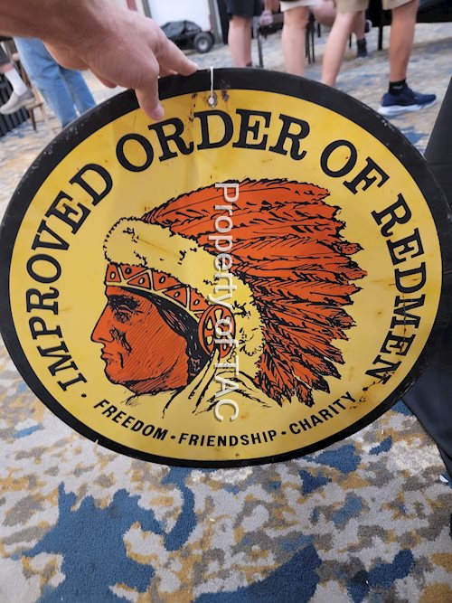 Improved Order of Redmen w/Logo Metal Sign