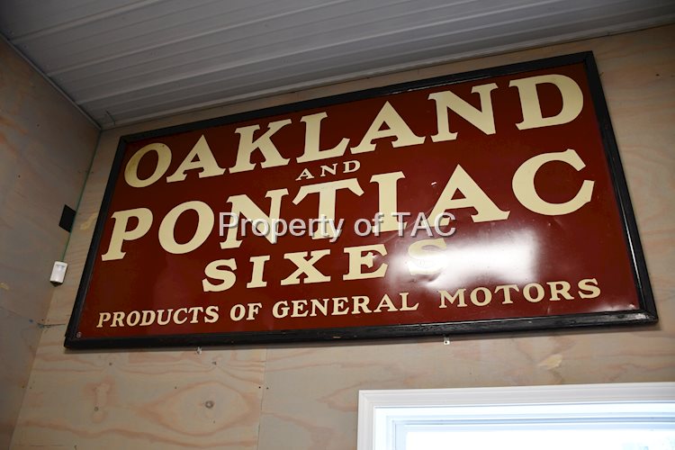 Oakland & Pontiac Sixes "Products of General Motors" Metal Sign