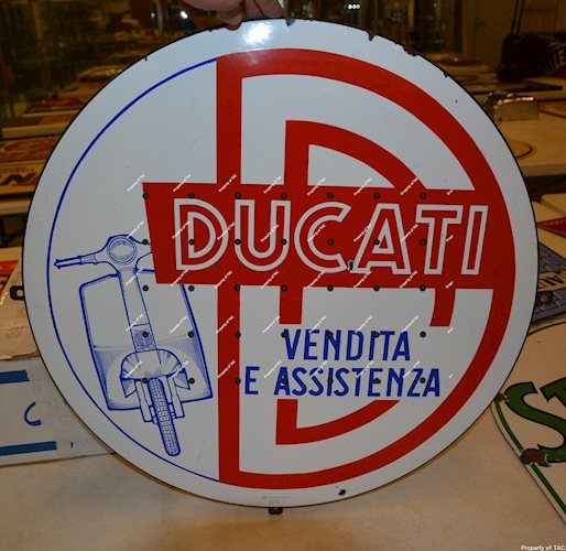 Ducati Vendita E Assistenza" w/scooter porcelains sign"