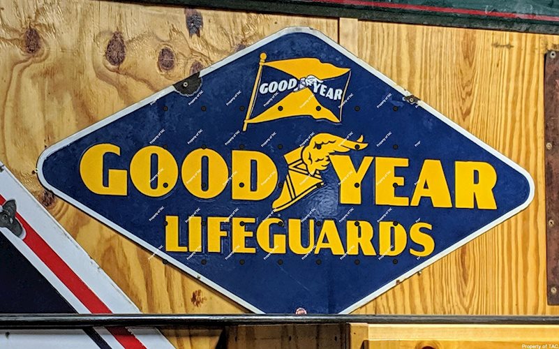 Good Year Life Guards Double Sided Porcelain Sign