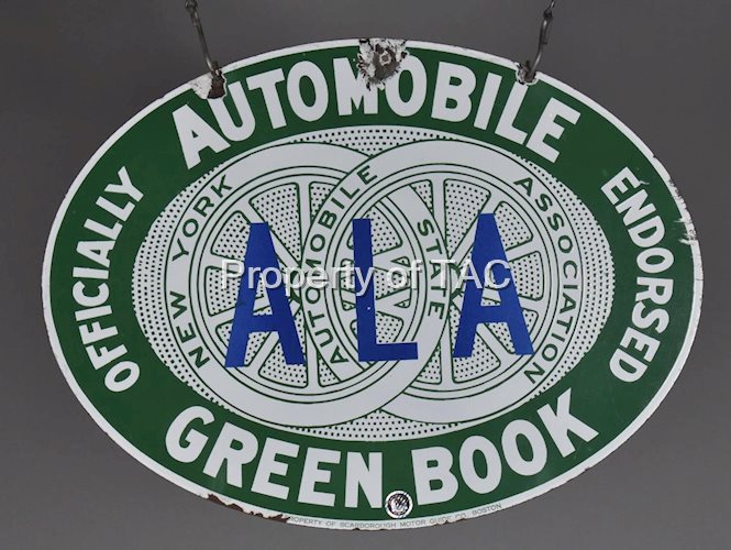 Automobile Green Book ALA Porcelain Sign
