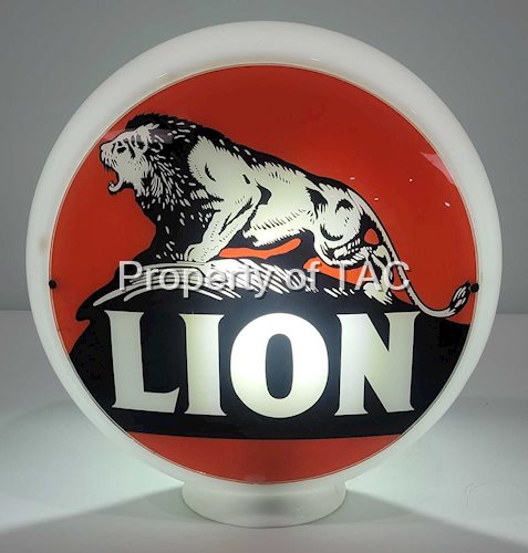 Lion w/Standing on Rock Logo 13.5" Single Globe Lens