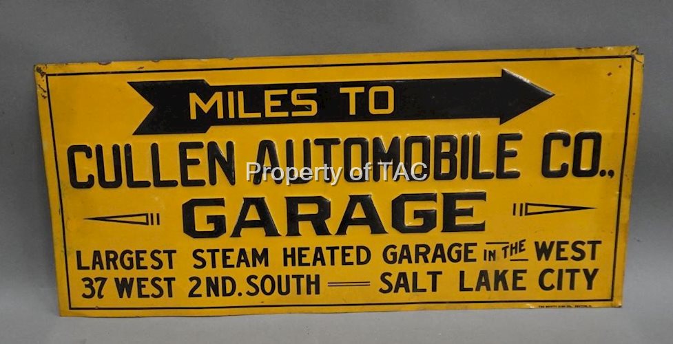 Cullen Automobile Co. Garage Metal Sign
