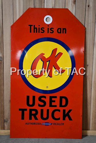 Chevrolet Ok Used Trucks Porcelain Sign (TAC)