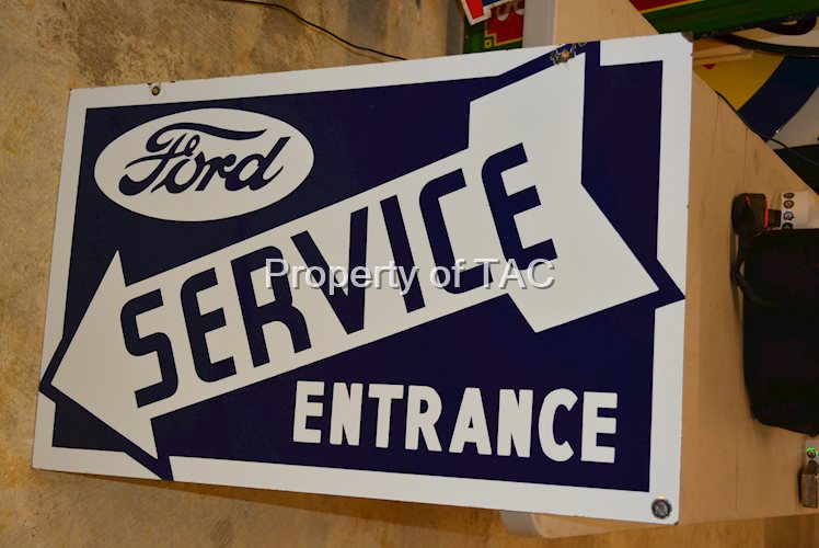 Ford Service Entrance w/Arrow Porcelain Sign