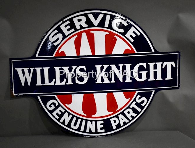 Willys Knight Service Genuine Parts Porcelain Sign (TAC)