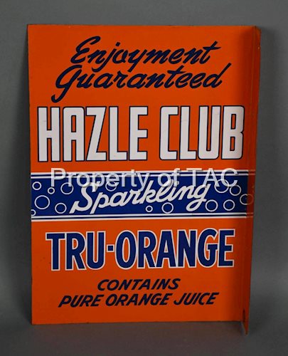 Hazle Club Sparkling Tru-Orange Metal Flange Sign (TAC)
