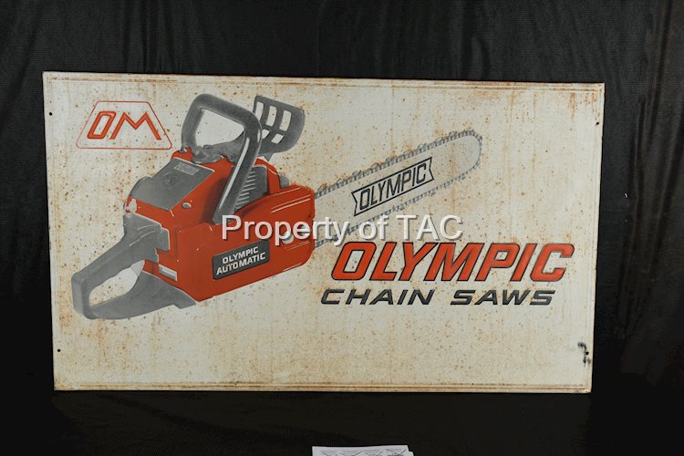Olympic Chain Saws w/Image Metal Sign