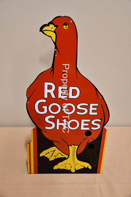 Red Goose Shoes Neon Porcelain Sign