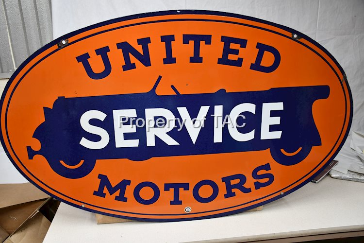 United Motor Service w/Logo Porcelain Sign