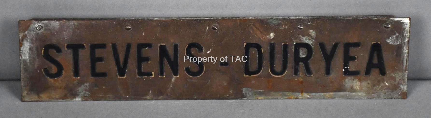 Stevens  -Duryea (Automobile Co.) Brass Sign