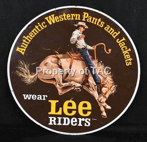 Wear Lee Riders w/Rodeo Scene Metal Sign