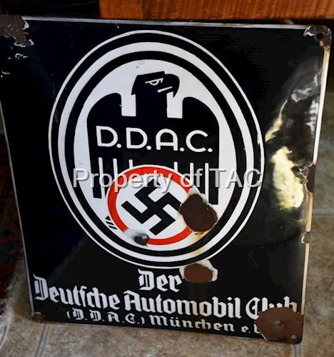 Der Deutfche Automobile Club D.D.A.C. w/Swastika Porcelain Sign